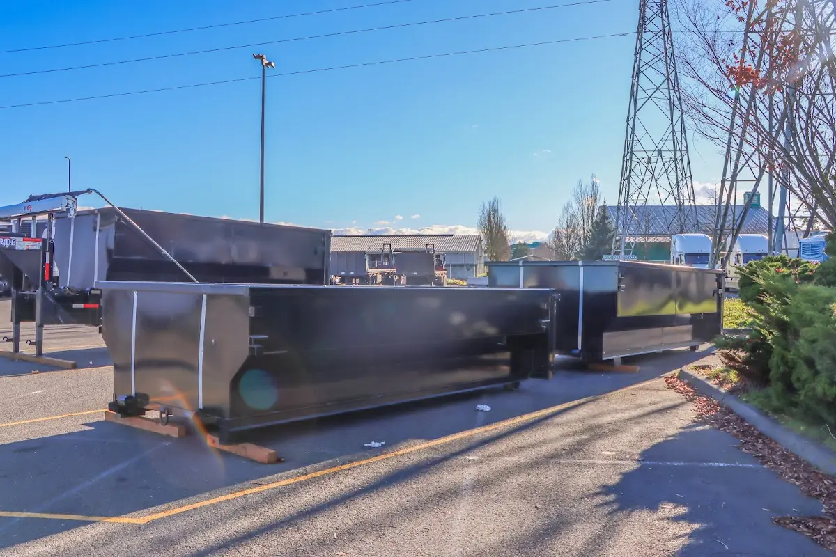 Roll-off dumpster ready for waste disposal at job site for 40 Yard Dumpster Rental in Brookings